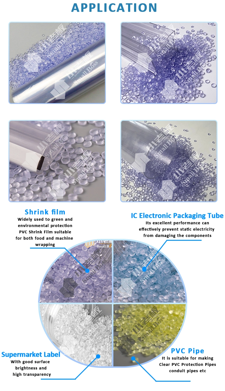 PVC Rigid Transparant Granule for Shrink Film/Supermarket Label/IC Pipe